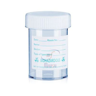 De steriele Plastic Container 40ml van de Urinesteekproef met Mond op GLB