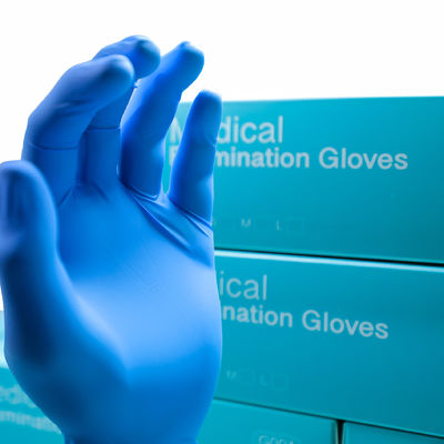 OEM Blauwe Latex Chirurgische Handschoenen, de Beschikbare Handschoenen van het Latexalgemeen medische onderzoek
